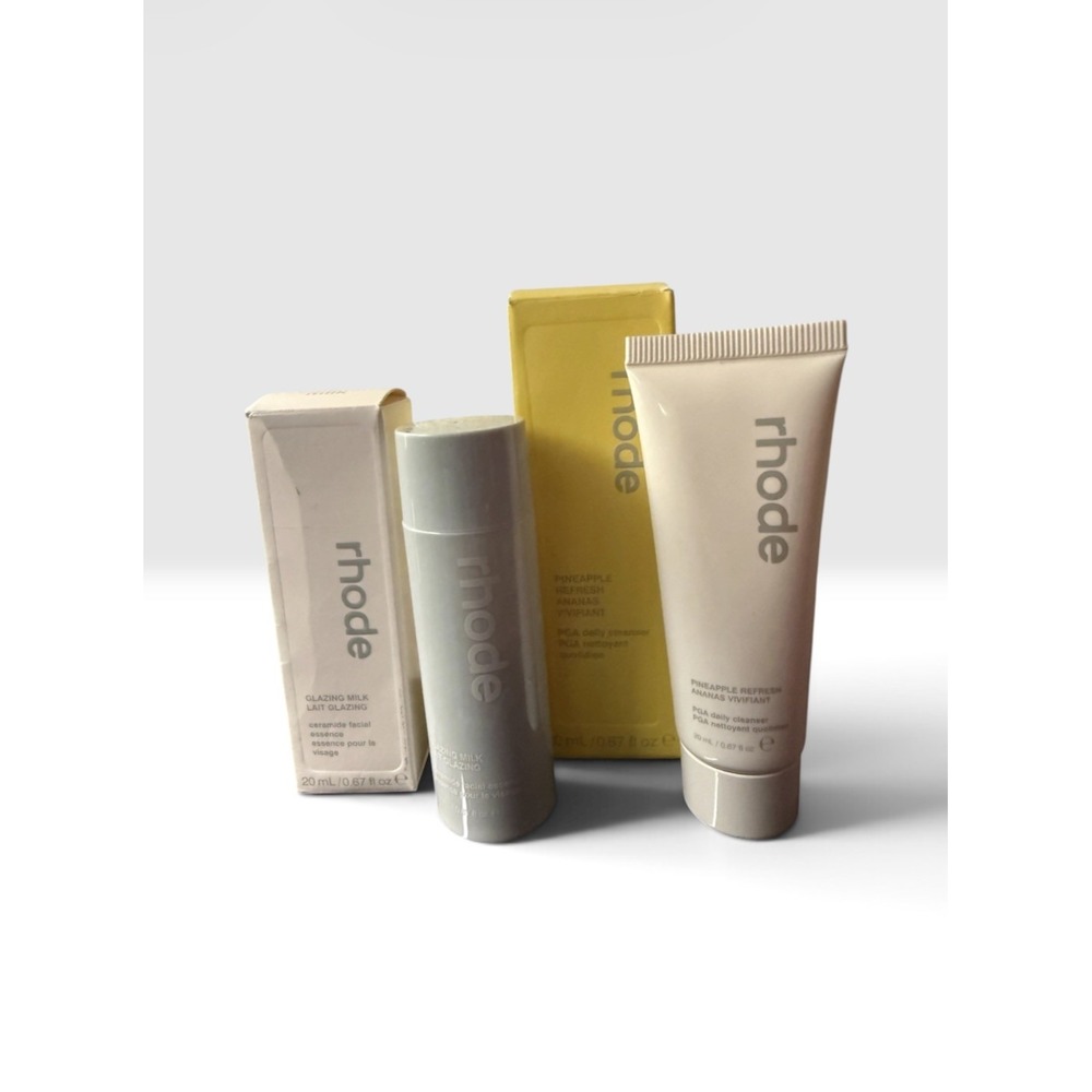 Rhode Glazing Milk + Pineapple Cleanser Travel Gift Bundle MSRP $41. NIB